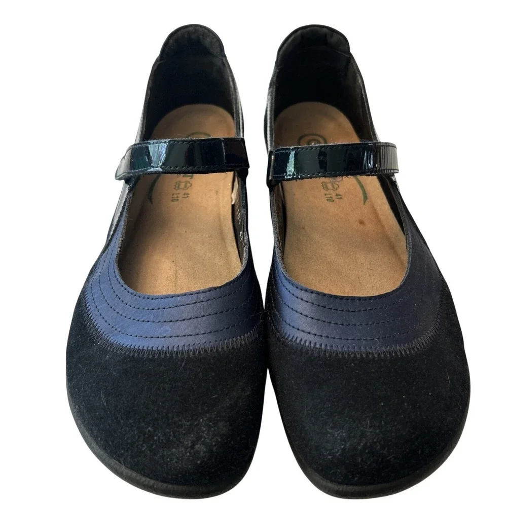 Naot 41 US 10 Kirei Black Suede Loafers Round Toe Mary Jane's Comfort Shoes